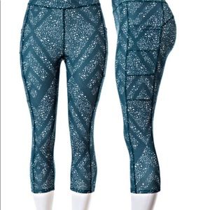 POP Fit Leggings Teal & White